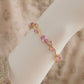 Rosé Vine Blossom Bracelet | Pink Crystal Floral Bracelet