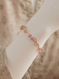 Rosé Vine Blossom Bracelet | Pink Crystal Floral Bracelet