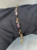 Rosé Vine Blossom Bracelet | Pink Crystal Floral Bracelet