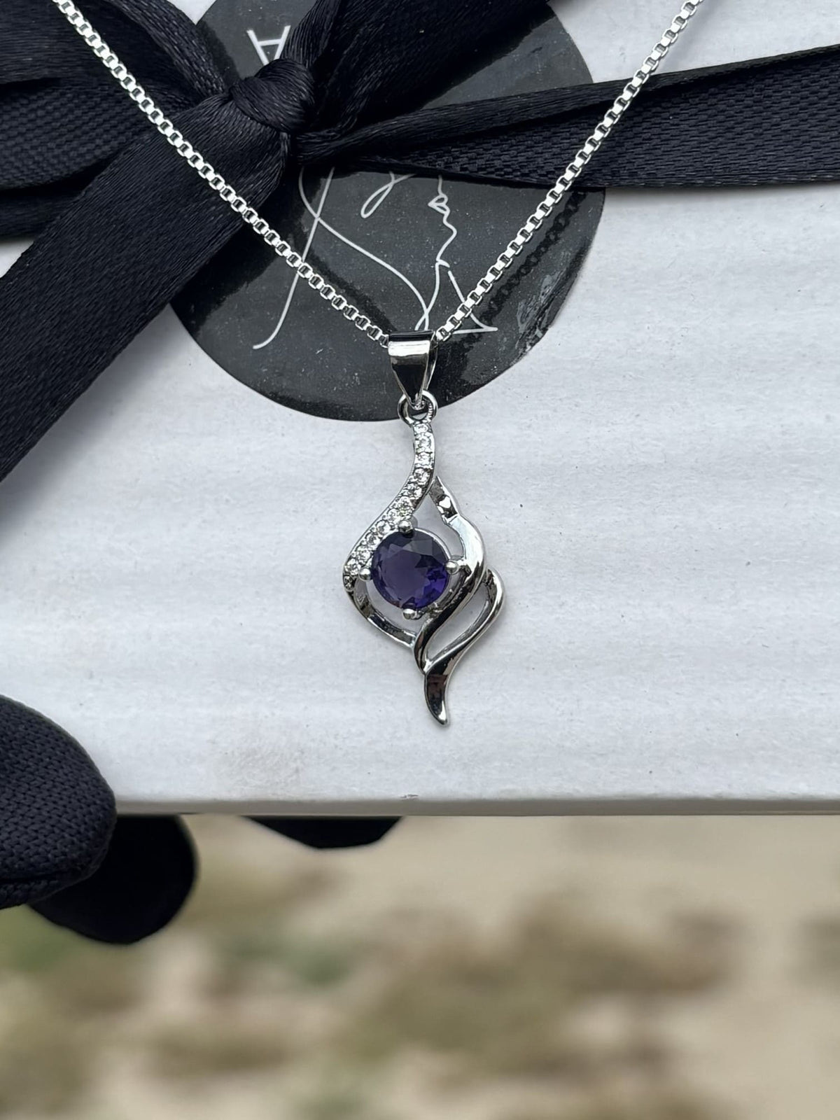 SOLIS Korean  Zircon Pendant | Premium Silver & Rhodium Finish