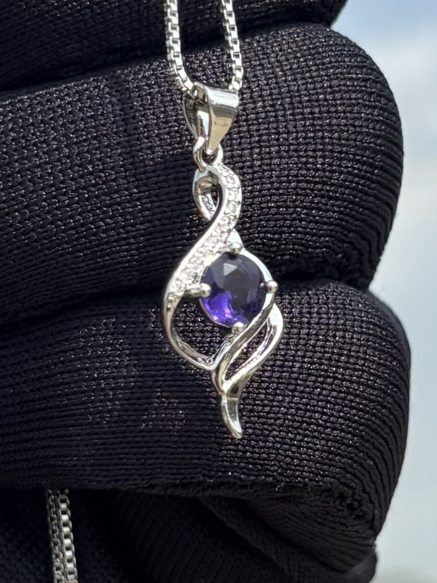 SOLIS Korean  Zircon Pendant | Premium Silver & Rhodium Finish
