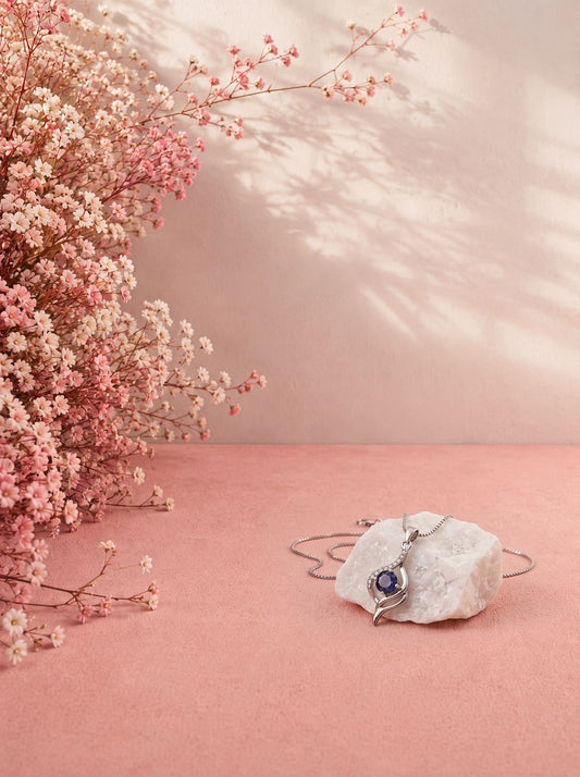SOLIS Korean  Zircon Pendant | Premium Silver & Rhodium Finish