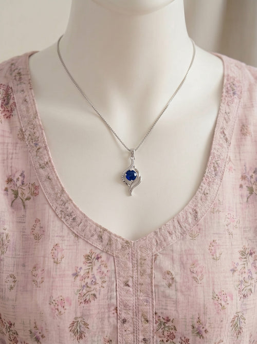 SOLIS Korean  Zircon Pendant | Premium Silver & Rhodium Finish