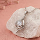 SOLIS Korean Zircon Pendant | White Zircon & Rhodium Finish