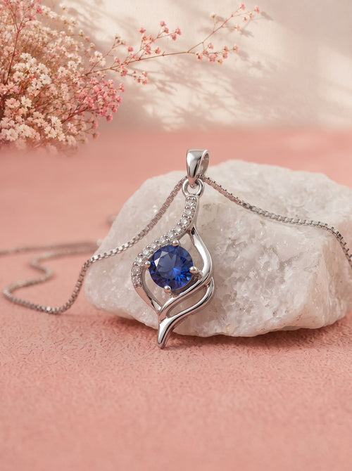 SOLIS Korean  Zircon Pendant | Premium Silver & Rhodium Finish